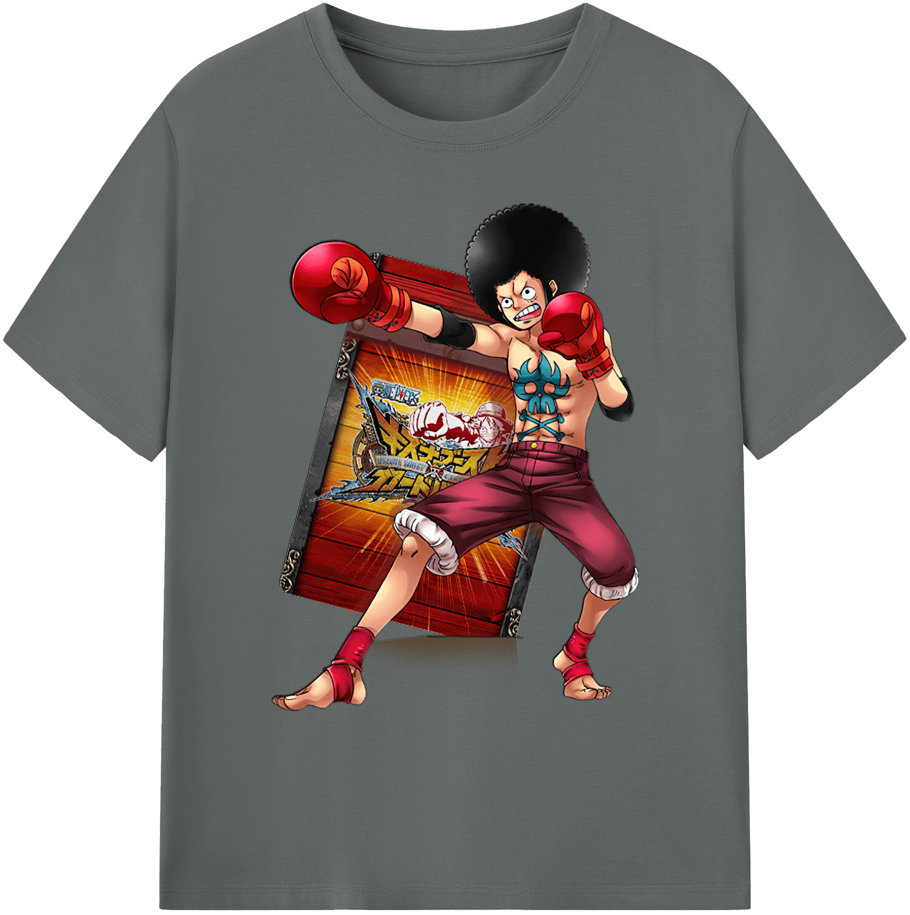 ワンピース モンキー・D・ルフィ ONE PIECE Monkey D. Luffy 綿100％ メンズ半袖Tシャツ｜肌触りやわらか＆通気性